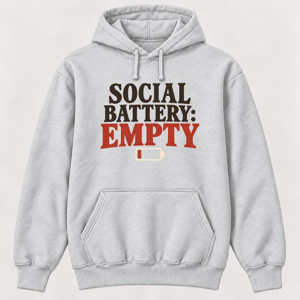 Social Battery: Empty — garment mockup or size chart