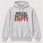 Social Battery: Empty — garment mockup or size chart