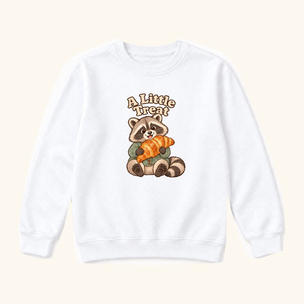 A Little Treat Raccoon — garment mockup or size chart