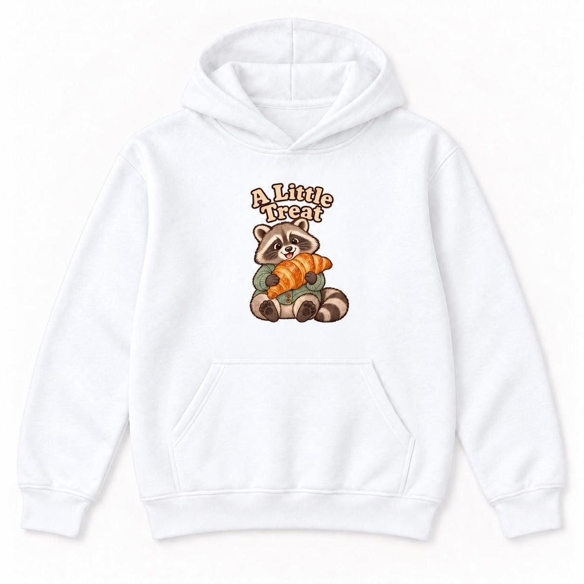 A Little Treat Raccoon — garment mockup or size chart