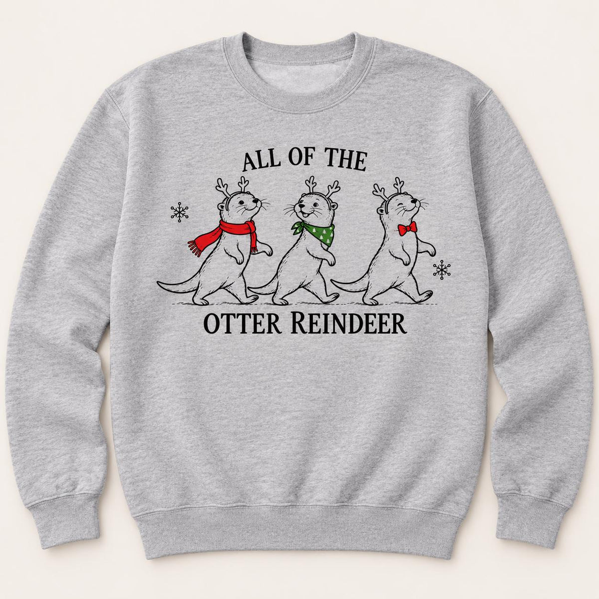 All Of The Otter Reindeer Parade — garment mockup or size chart