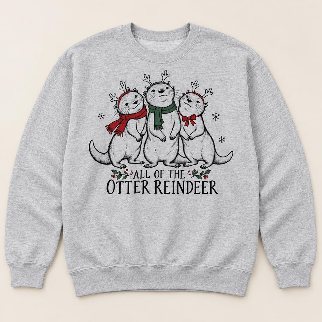 All Of The Otter Reindeer Three Friends — garment mockup or size chart