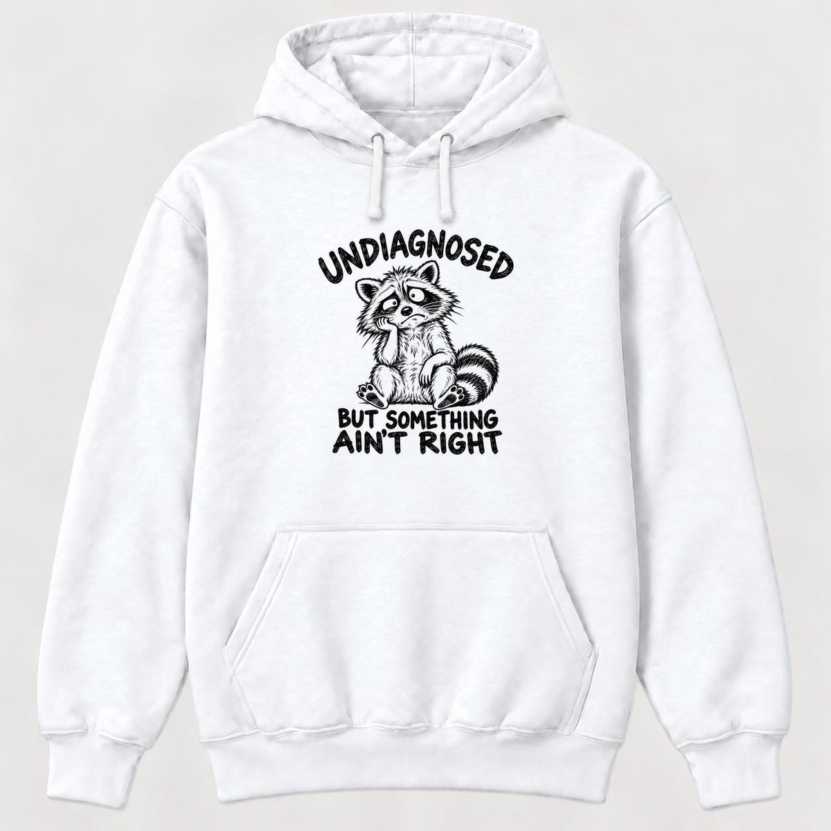 Undiagnosed But Something Ain't Right Raccoon — garment mockup or size chart