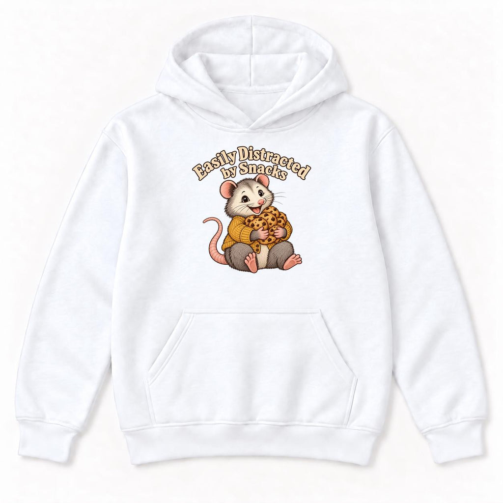 Easily Distracted By Snacks Possum — garment mockup or size chart
