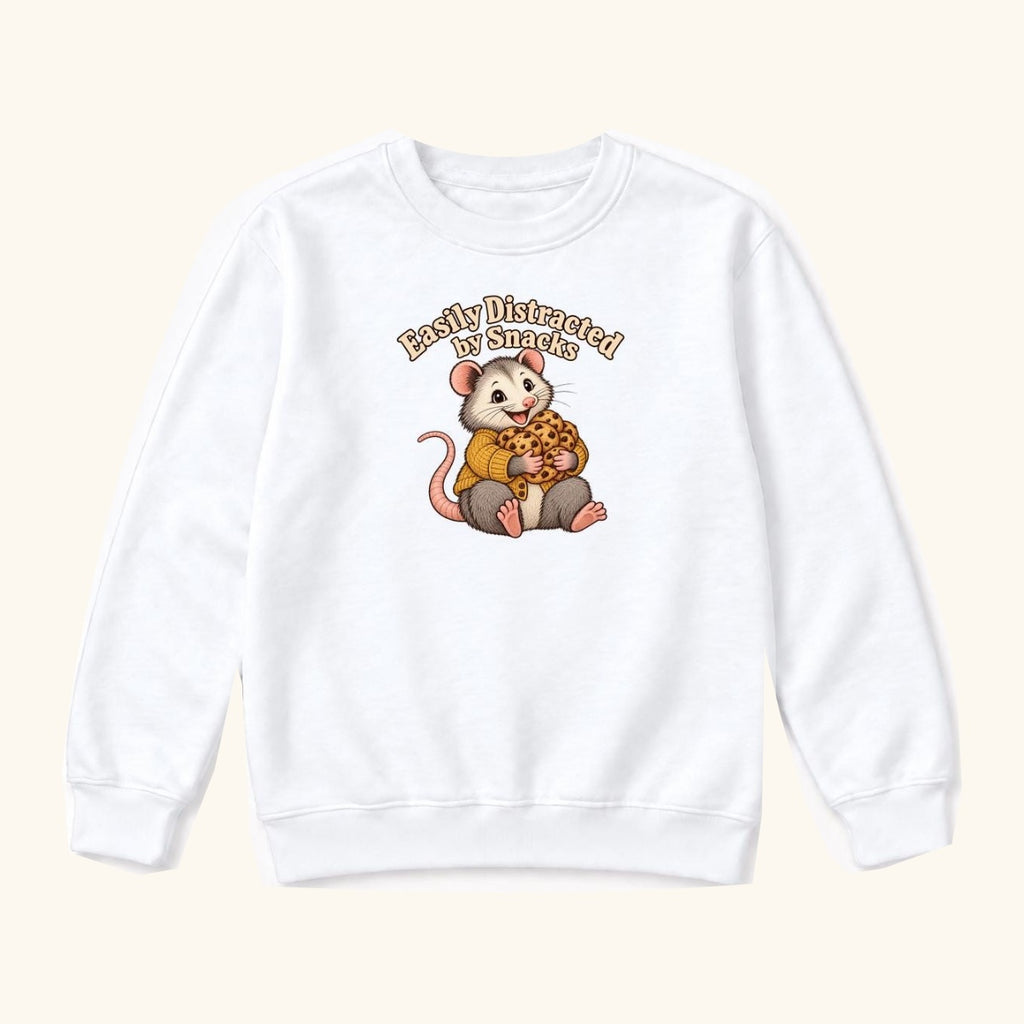 Easily Distracted By Snacks Possum — garment mockup or size chart