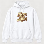 Here For The Alibi Retro — garment mockup or size chart