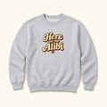 Here For The Alibi Retro — garment mockup or size chart