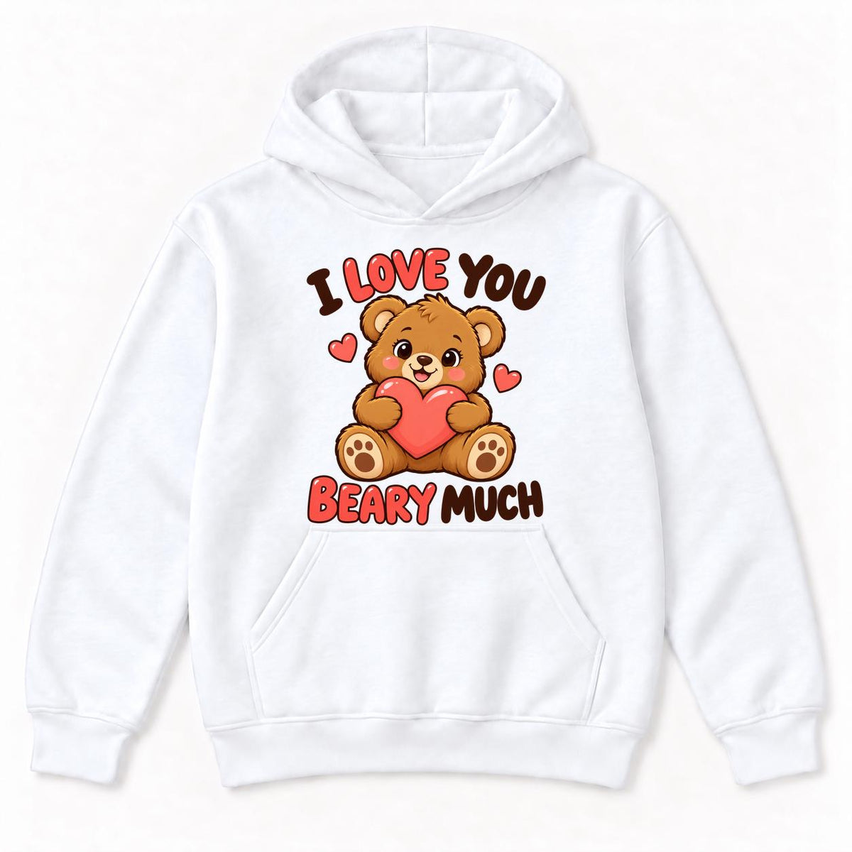 I Love You Beary Much — garment mockup or size chart