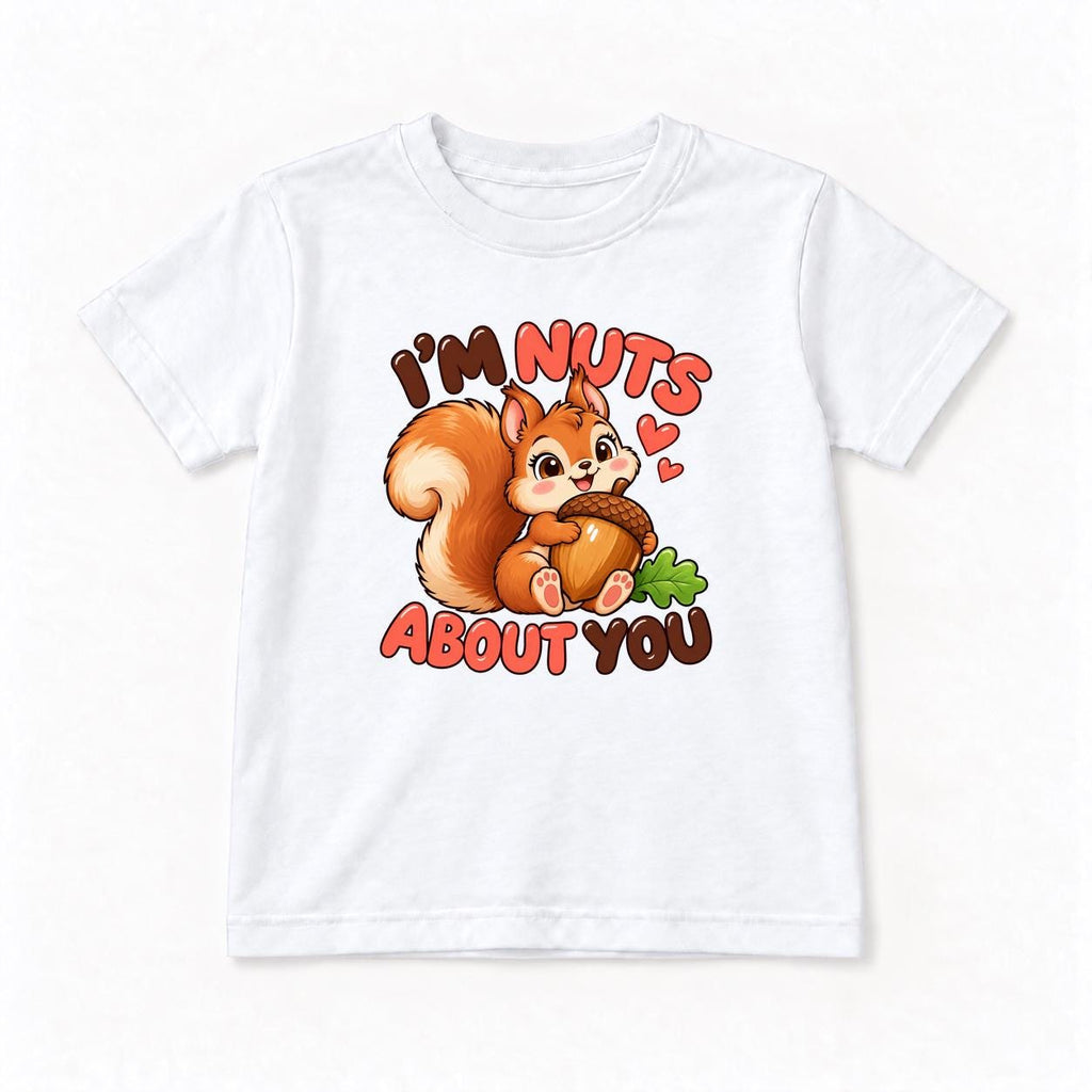 I'm Nuts About You Squirrel — garment mockup or size chart