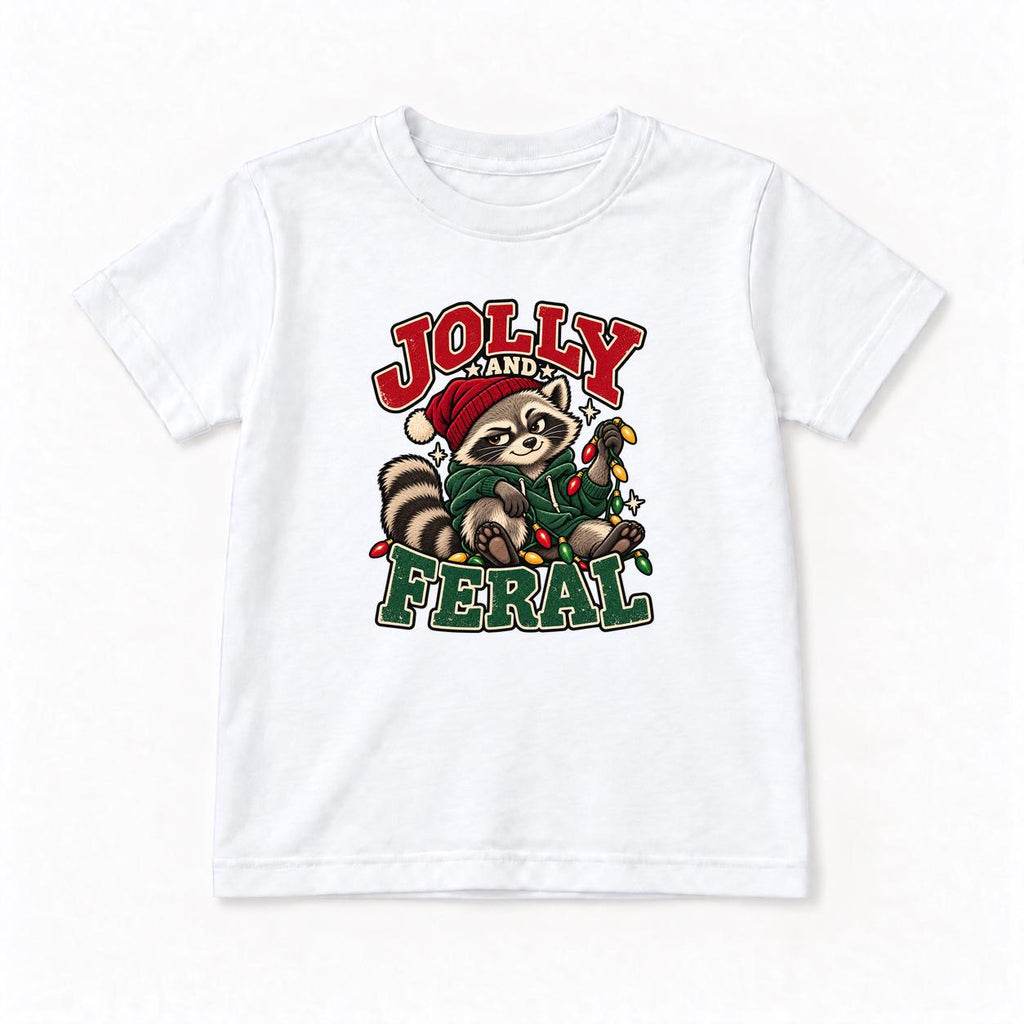 Jolly and Feral Raccoon Christmas Lights — garment mockup or size chart