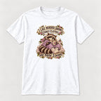 Murder Shows Comfy Clothes Lavender Pajama Raccoon — garment mockup or size chart