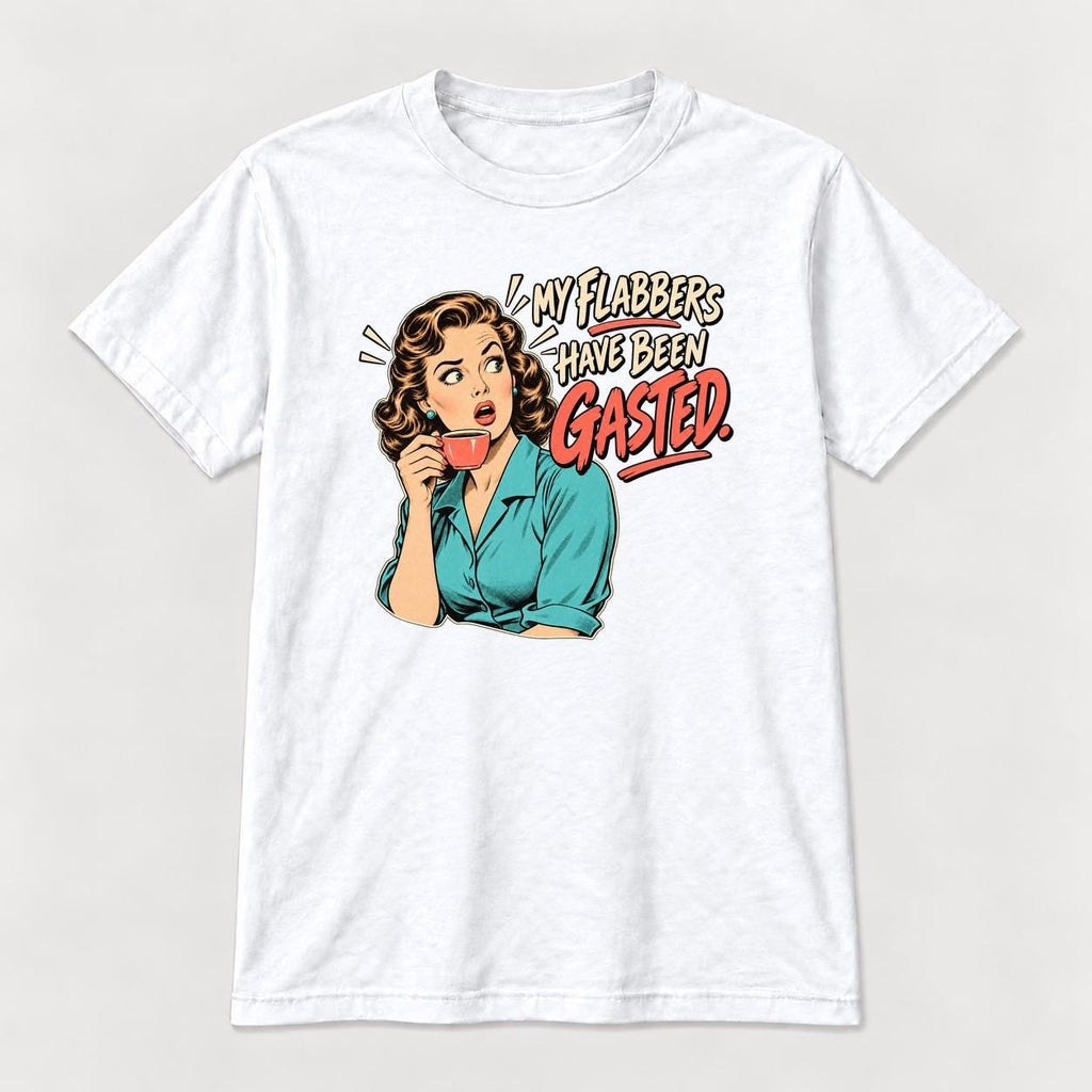 My Flabbers Have Been Gasted Retro Woman — garment mockup or size chart