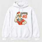 Respectfully No Retro Comic Duck — garment mockup or size chart