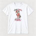 Sorry Santa Ive Been Feral Blush Sweater Raccoon — garment mockup or size chart
