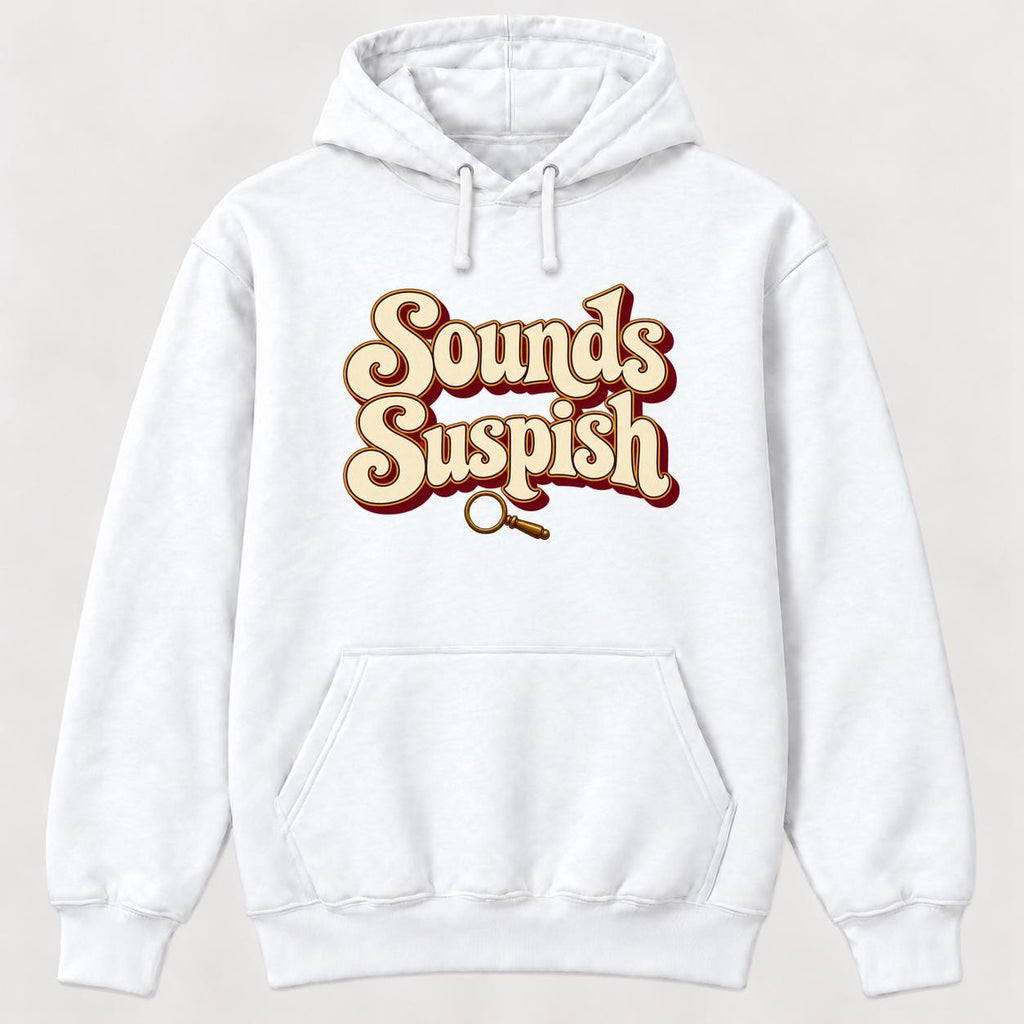 Sounds Suspish Retro Lettering — garment mockup or size chart