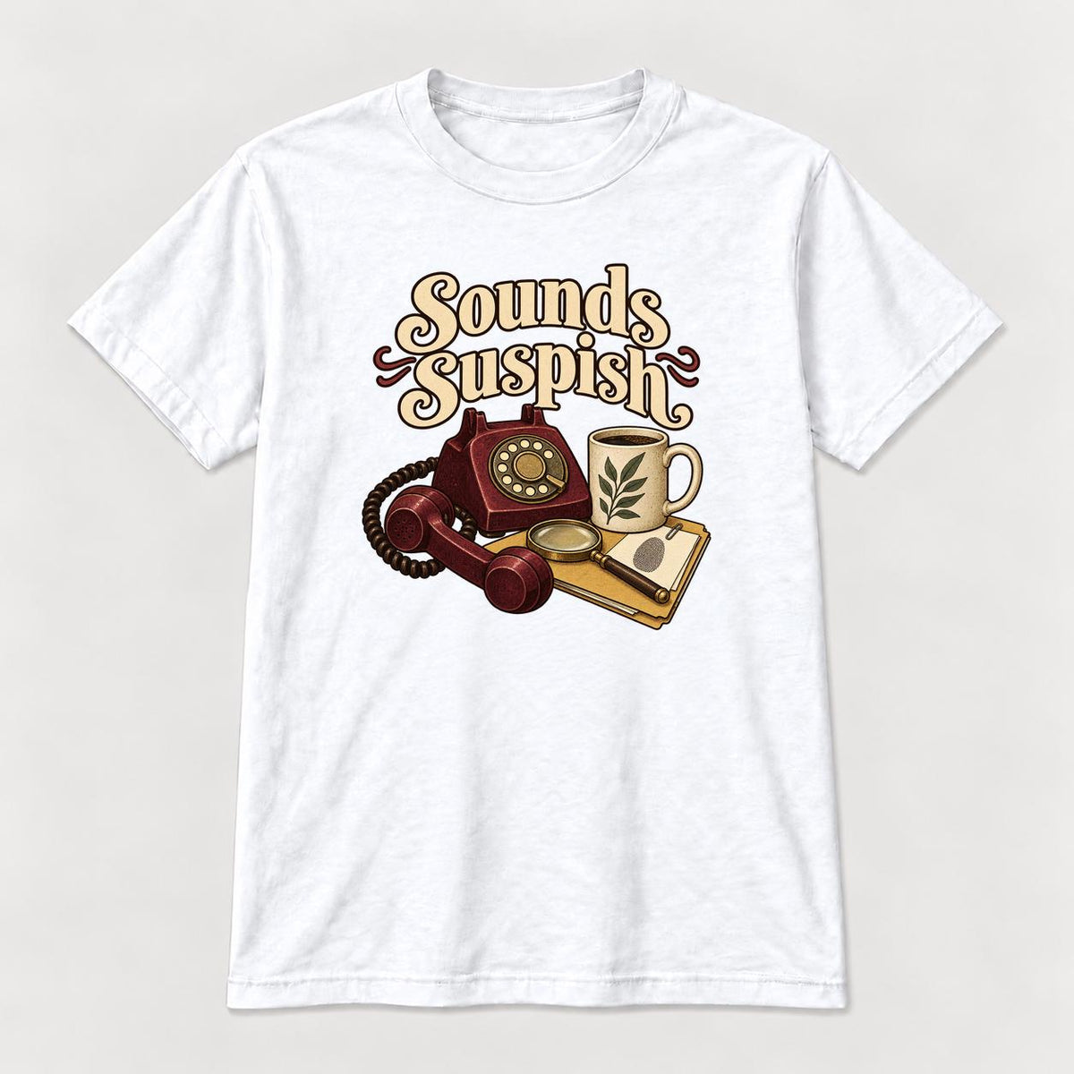 Sounds Suspish Vintage Rotary Phone — garment mockup or size chart