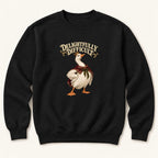 Delightfully Difficult Storybook Goose Black — garment mockup or size chart