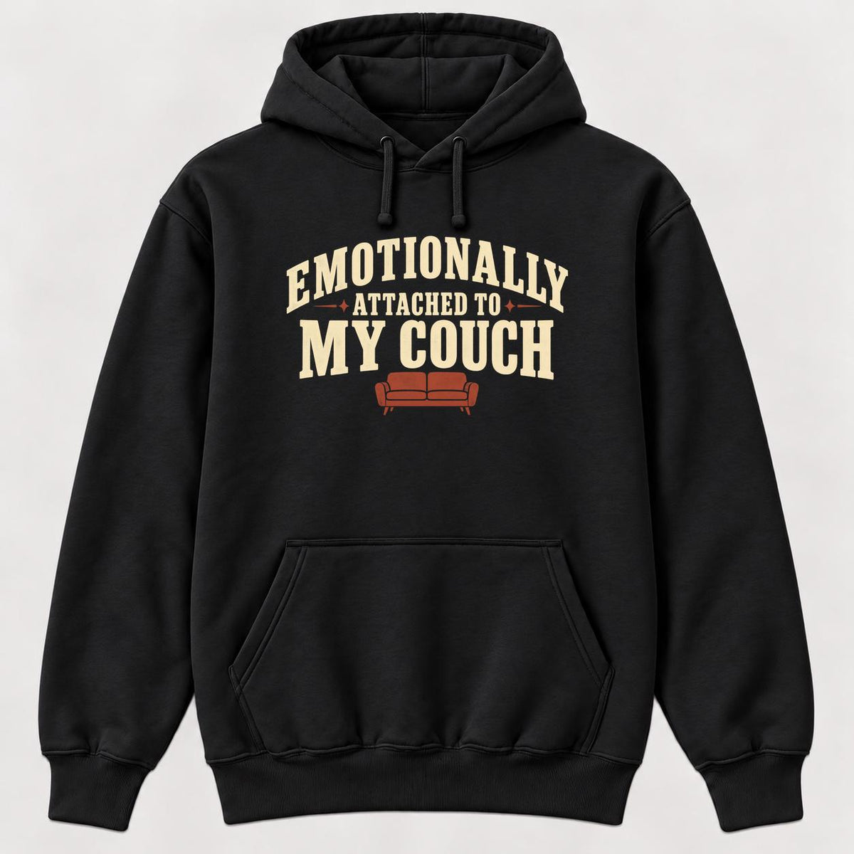 Emotionally Attached to My Couch — garment mockup or size chart
