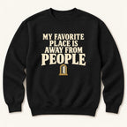 My Favorite Place Is Away from People — garment mockup or size chart