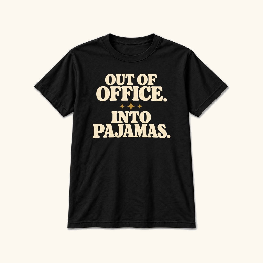 Out of Office, Into Pajamas — garment mockup or size chart