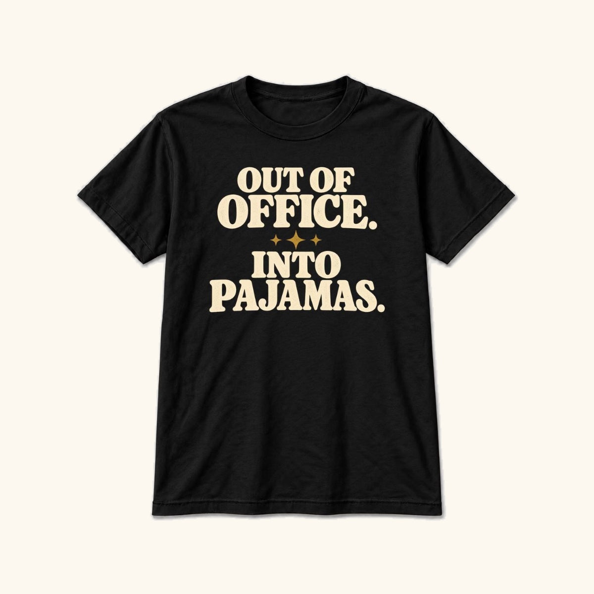 Out of Office, Into Pajamas — garment mockup or size chart