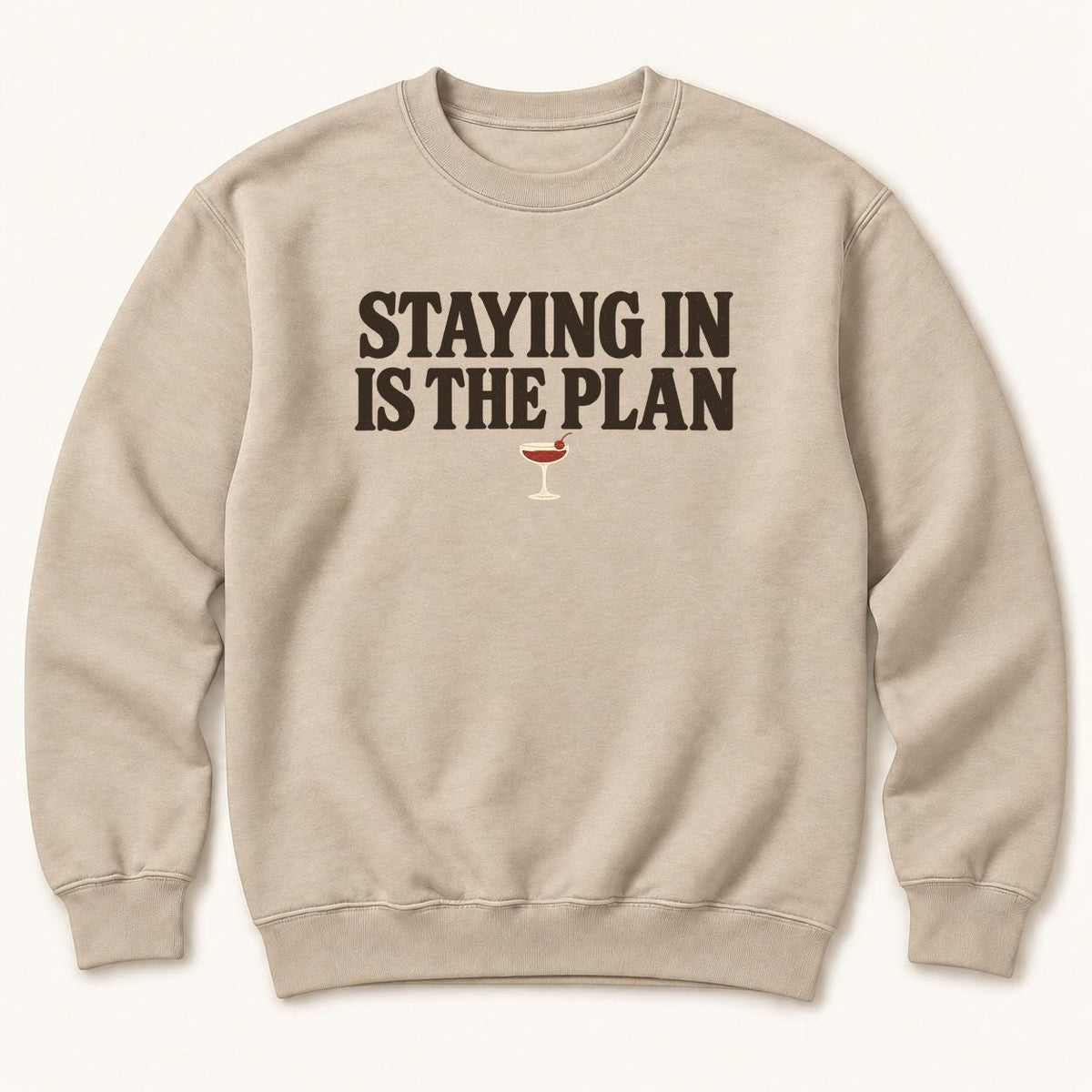 Staying In Is the Plan Homebody — garment mockup or size chart