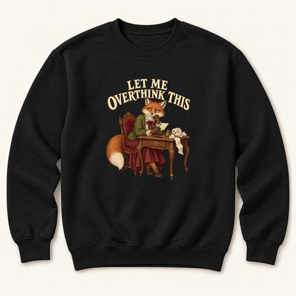 Let Me Overthink This Storybook Fox — garment mockup or size chart