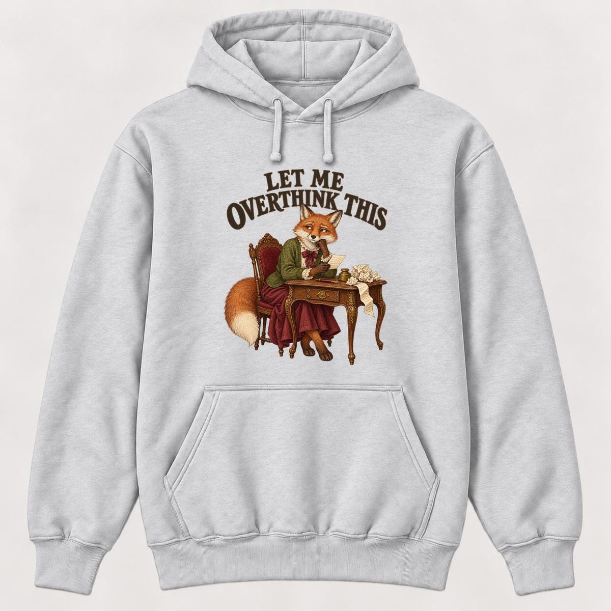 Let Me Overthink This Storybook Fox — garment mockup or size chart