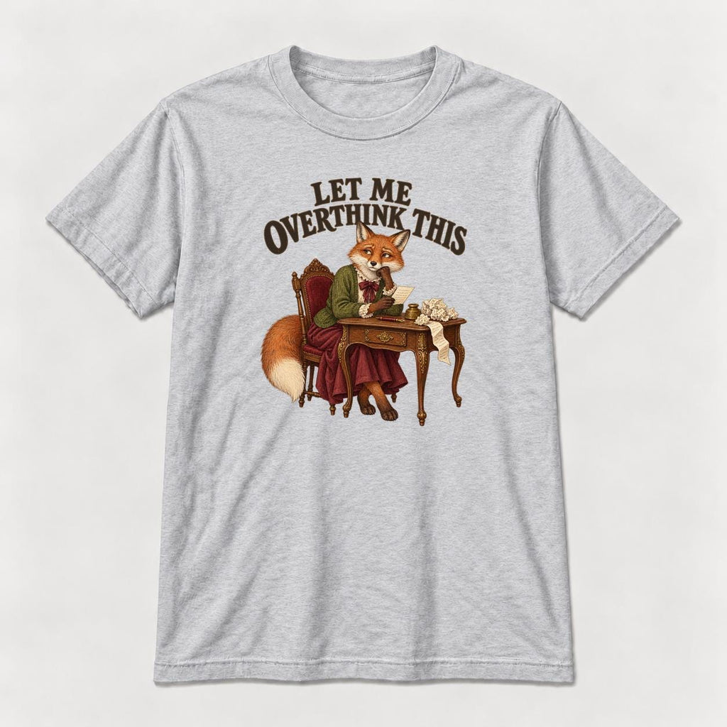 Let Me Overthink This Storybook Fox — garment mockup or size chart