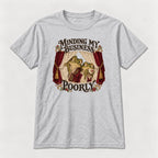 Minding My Business Poorly Storybook Frogs — garment mockup or size chart