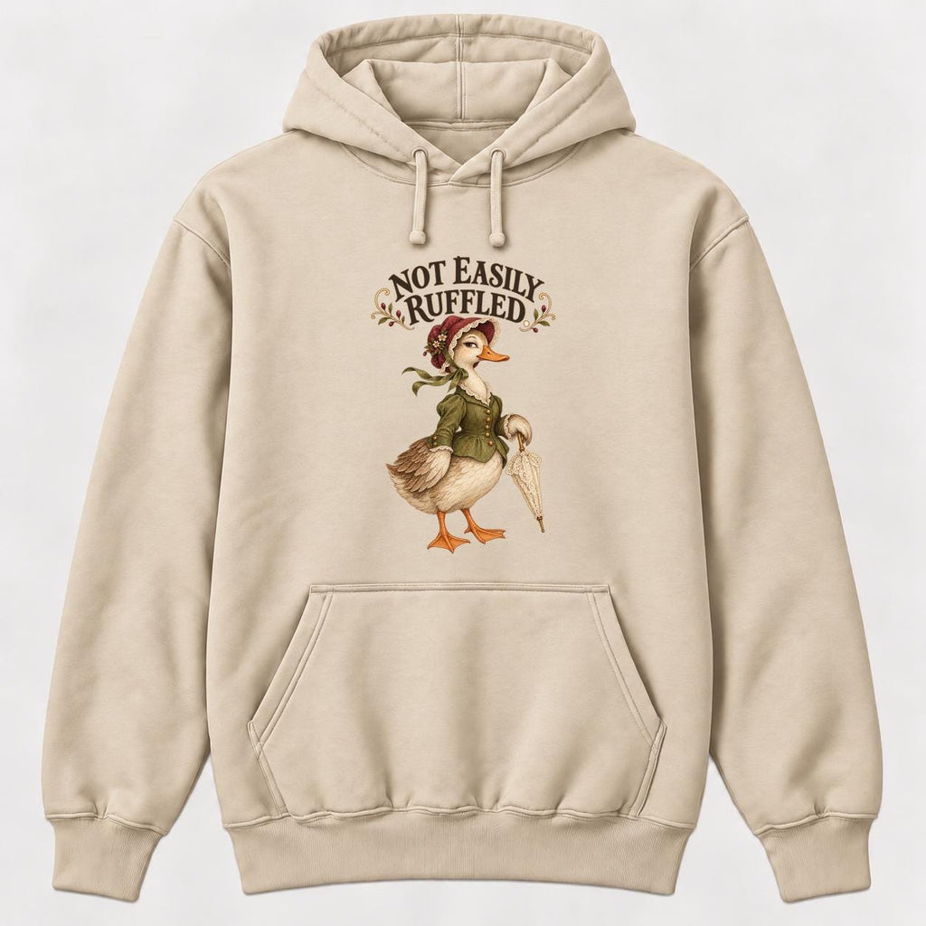 Not Easily Ruffled Storybook Duck — garment mockup or size chart