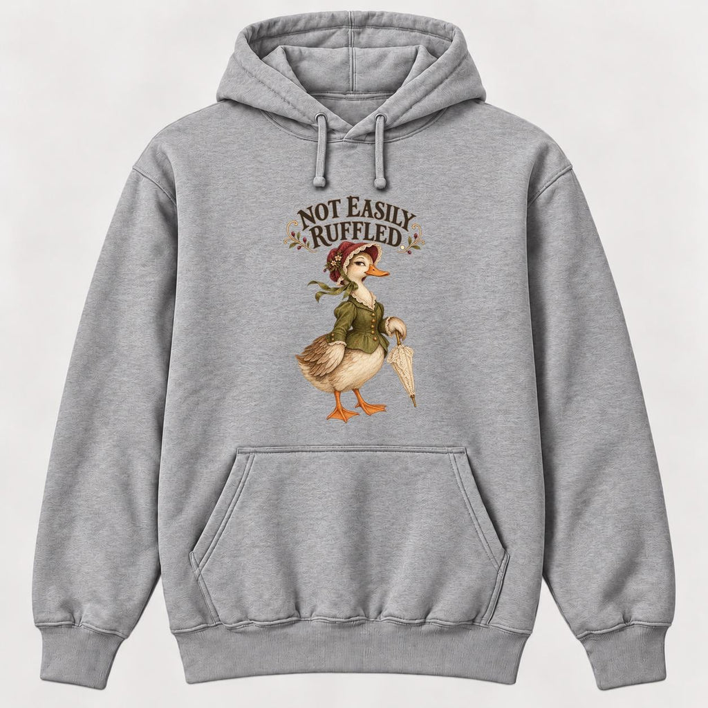 Not Easily Ruffled Storybook Duck — garment mockup or size chart