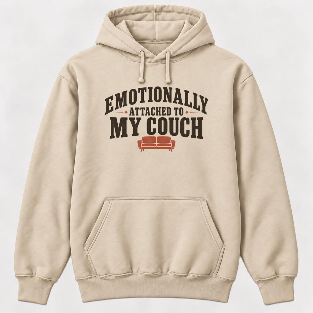 Emotionally Attached to My Couch — garment mockup or size chart
