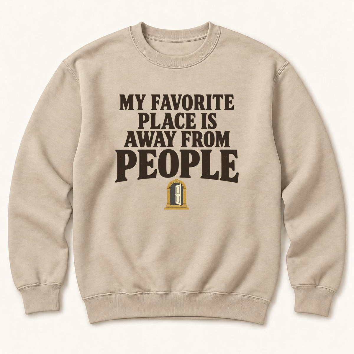 My Favorite Place Is Away from People — garment mockup or size chart