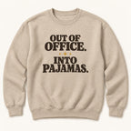Out of Office, Into Pajamas — garment mockup or size chart