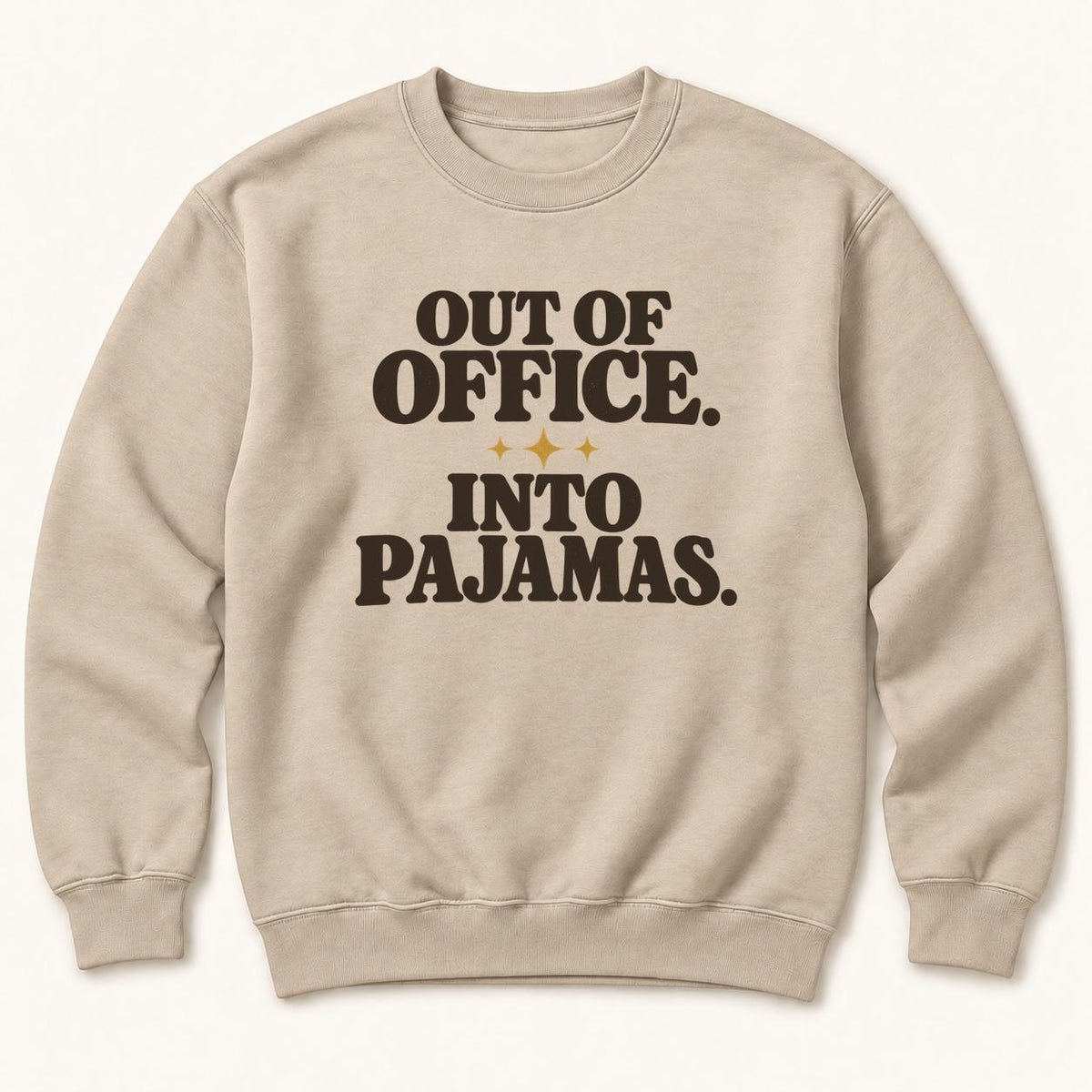 Out of Office, Into Pajamas — garment mockup or size chart