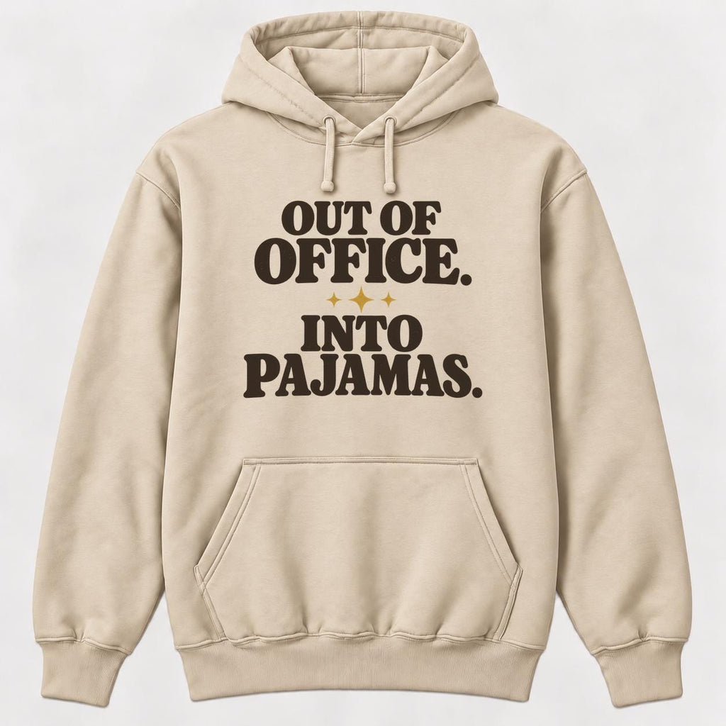 Out of Office, Into Pajamas — garment mockup or size chart