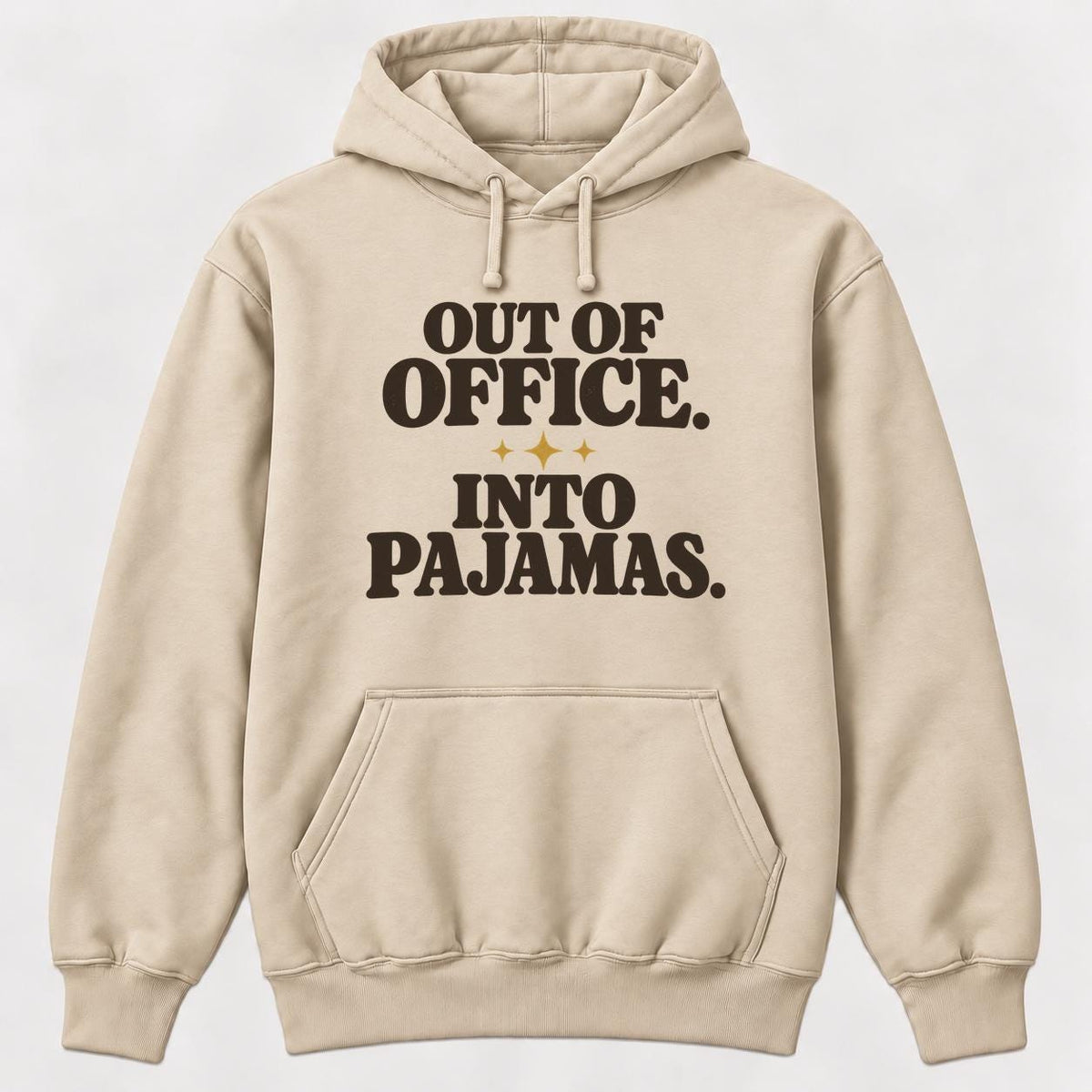Out of Office, Into Pajamas — garment mockup or size chart