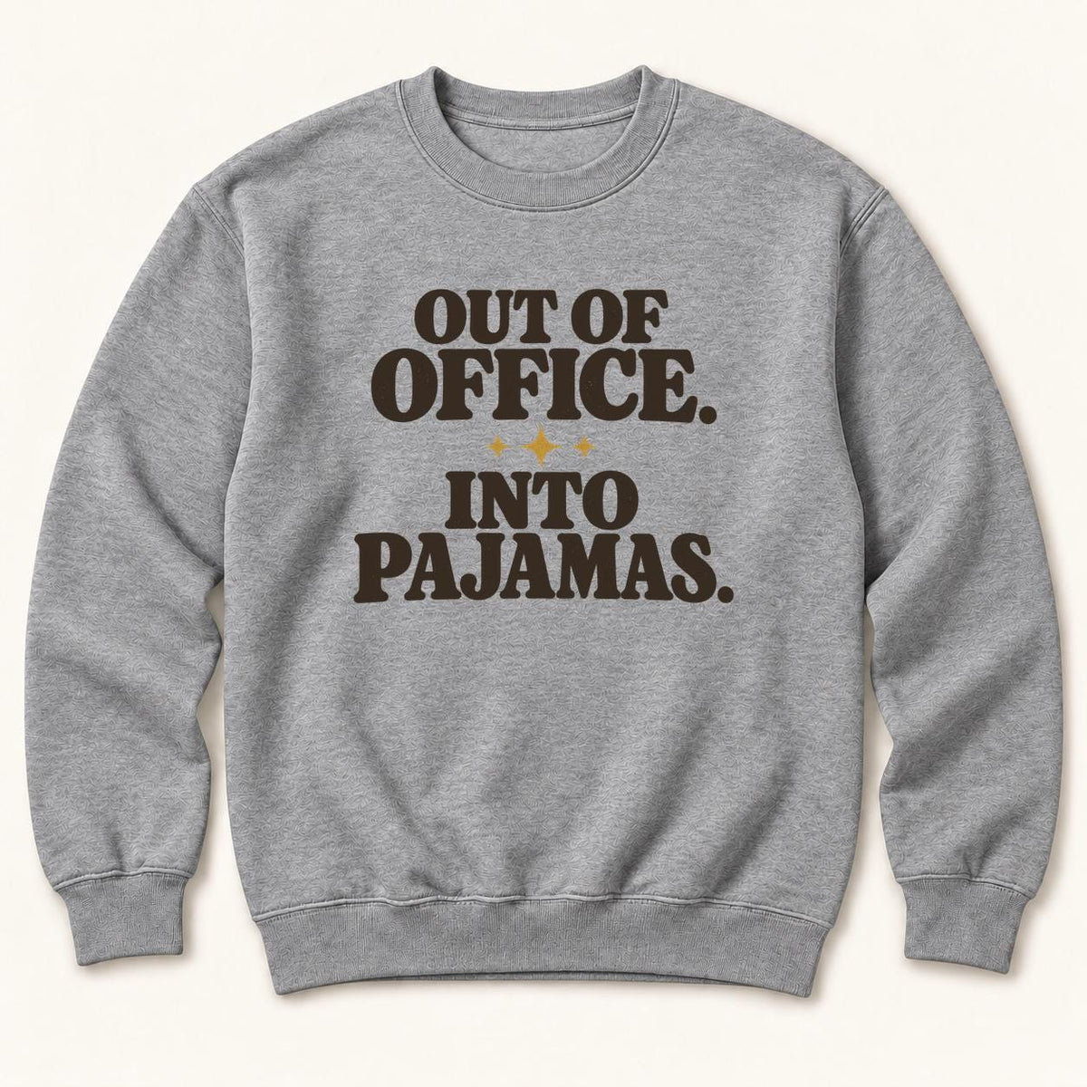 Out of Office, Into Pajamas — garment mockup or size chart