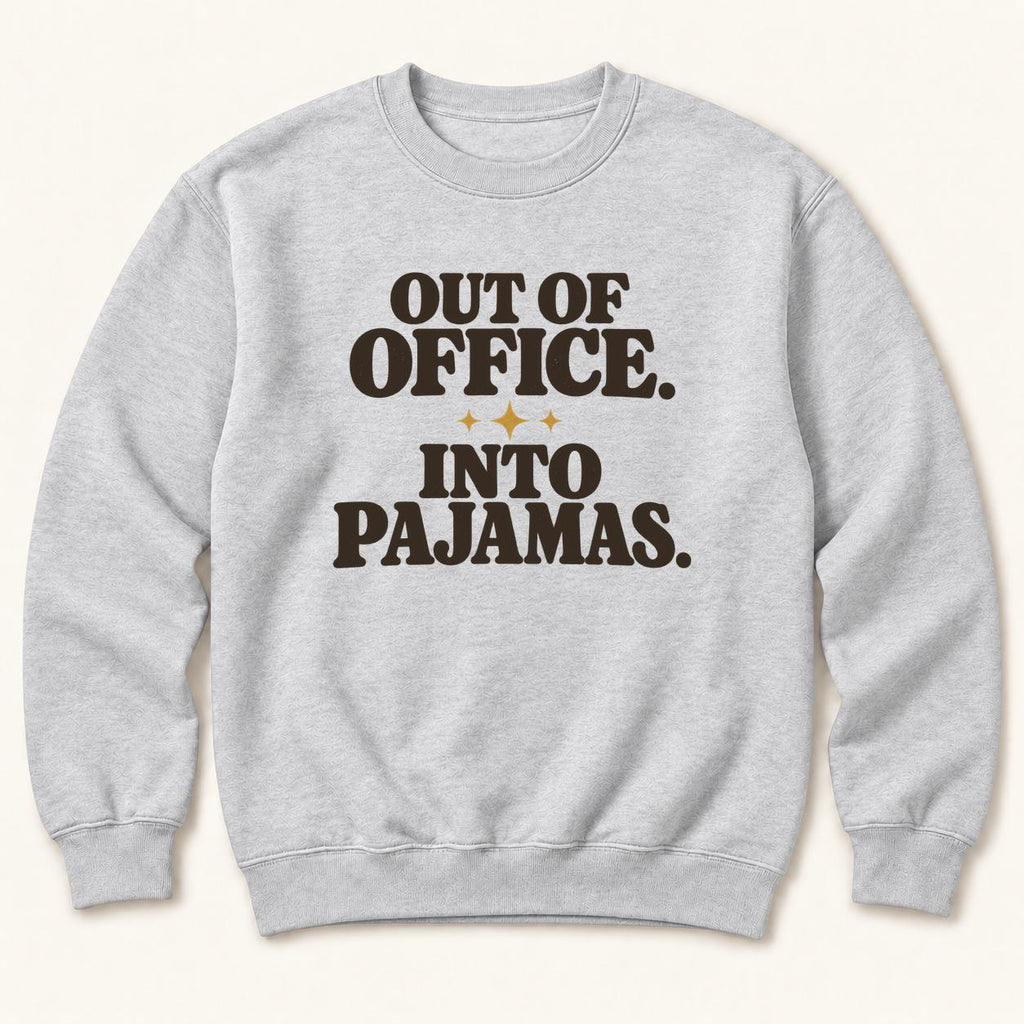 Out of Office, Into Pajamas — garment mockup or size chart