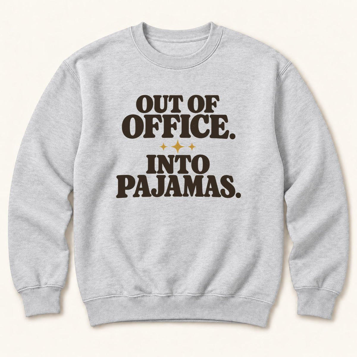 Out of Office, Into Pajamas — garment mockup or size chart