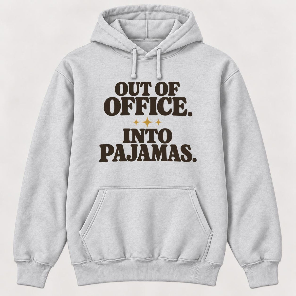 Out of Office, Into Pajamas — garment mockup or size chart