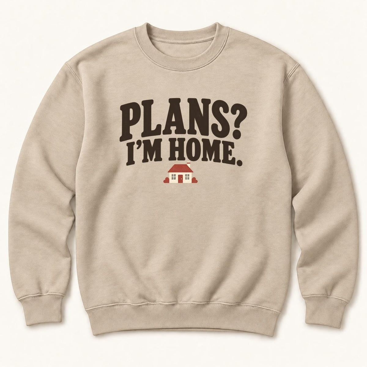 Plans? I'm Home. — garment mockup or size chart