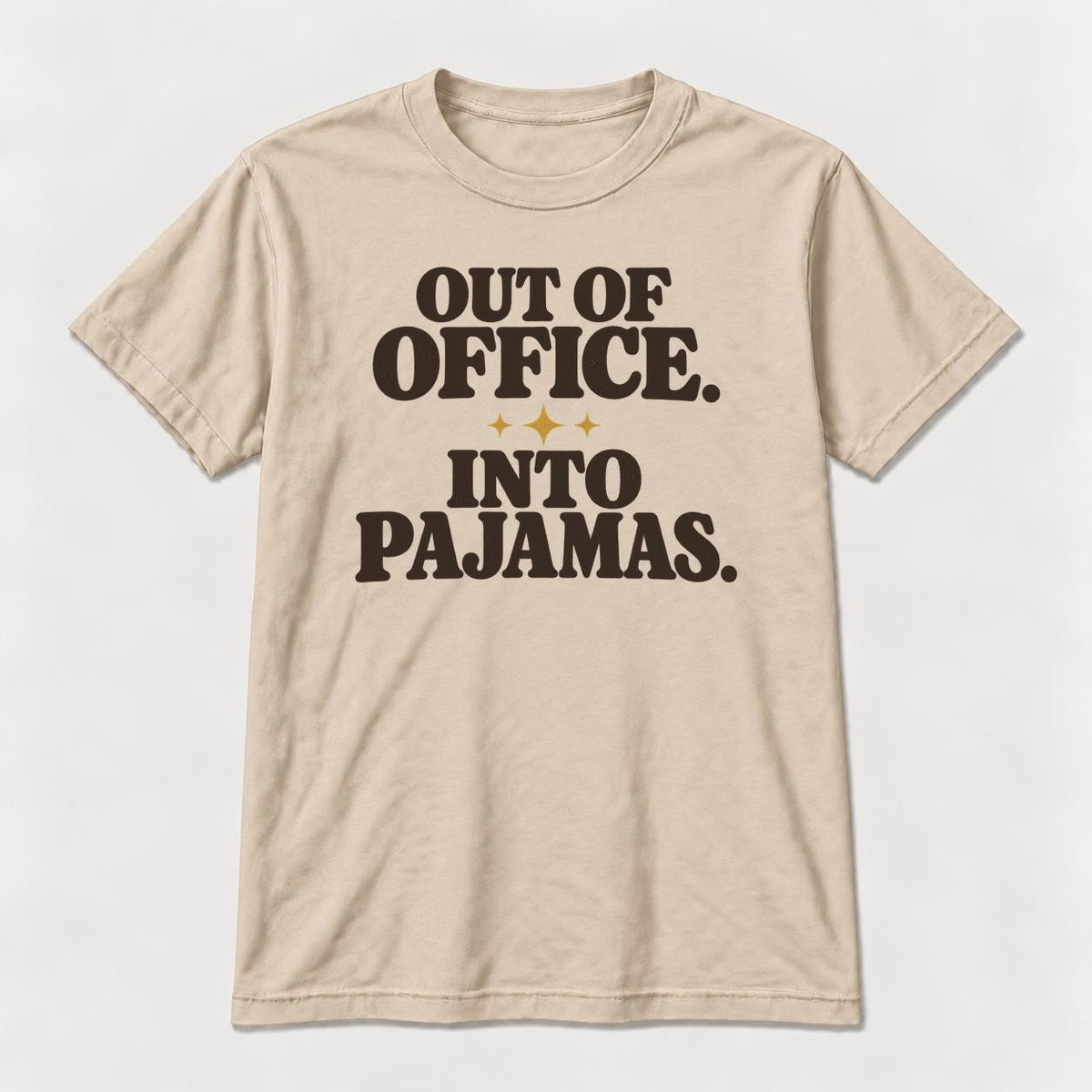 Out of Office, Into Pajamas — garment mockup or size chart