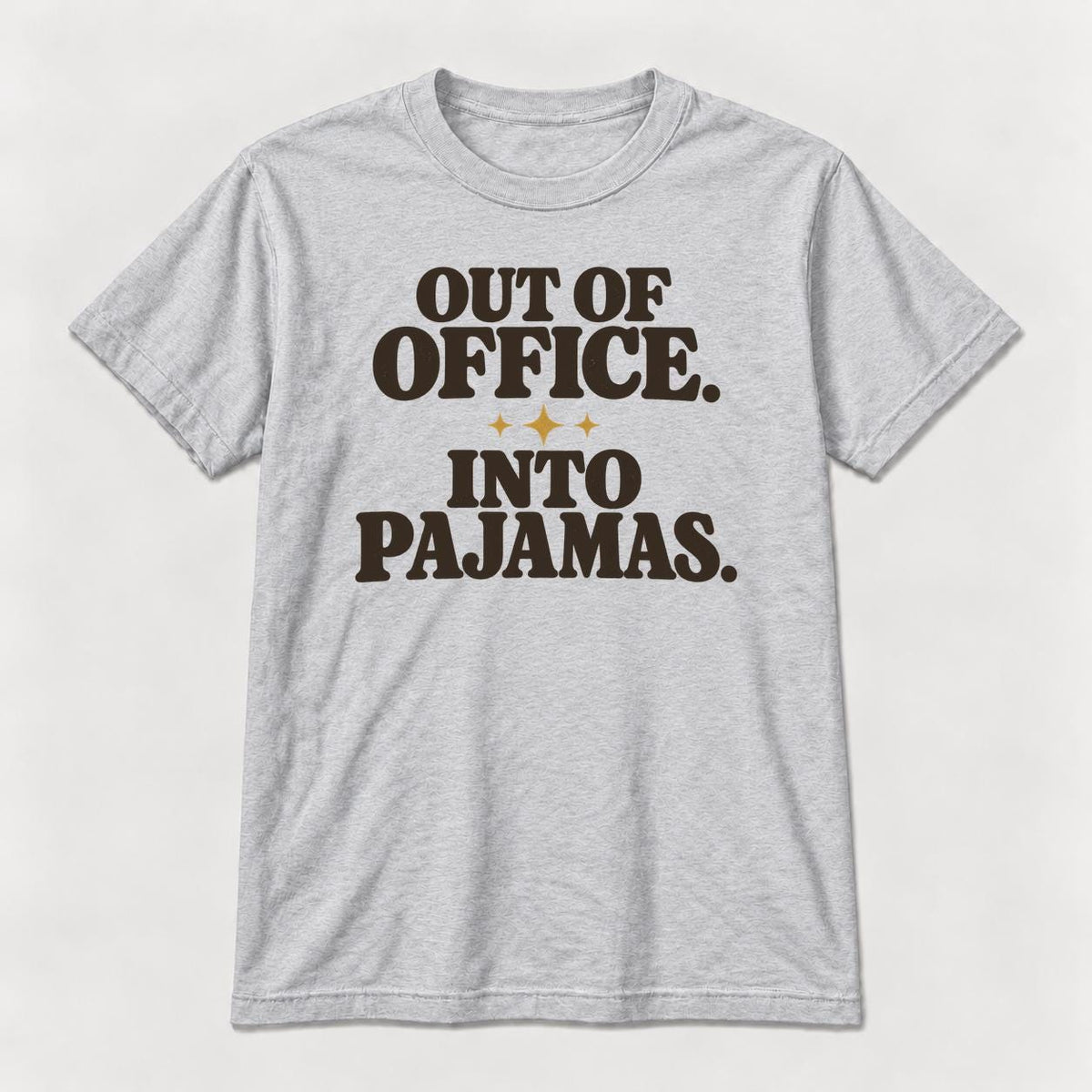 Out of Office, Into Pajamas — garment mockup or size chart