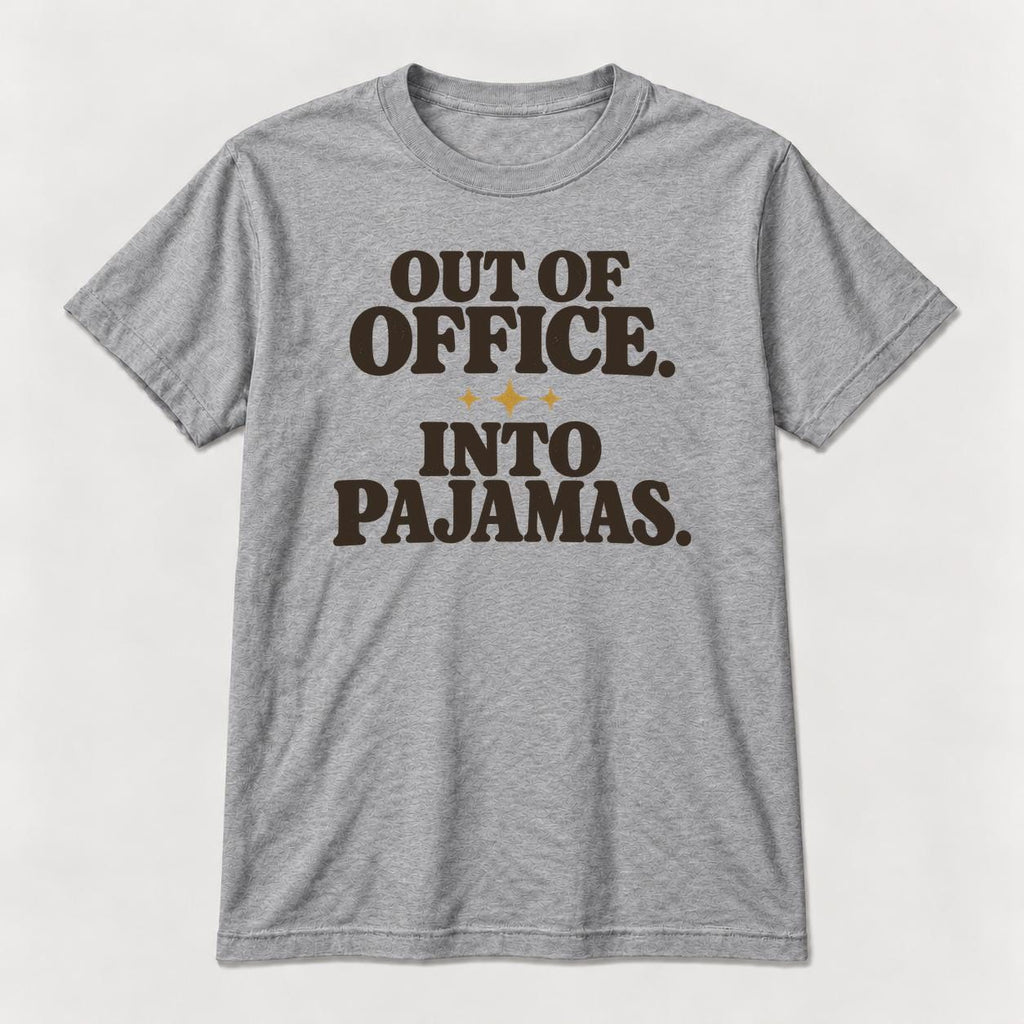 Out of Office, Into Pajamas — garment mockup or size chart