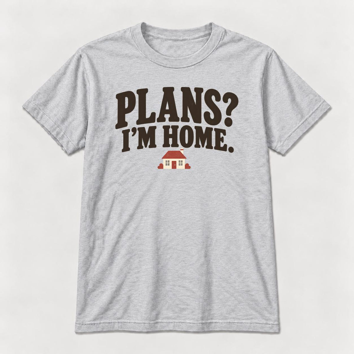 Plans? I'm Home. — garment mockup or size chart
