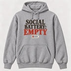 Social Battery: Empty — garment mockup or size chart