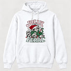 Jolly and Feral Outline Raccoon Christmas — garment mockup or size chart