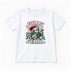 Jolly and Feral Outline Raccoon Christmas — garment mockup or size chart